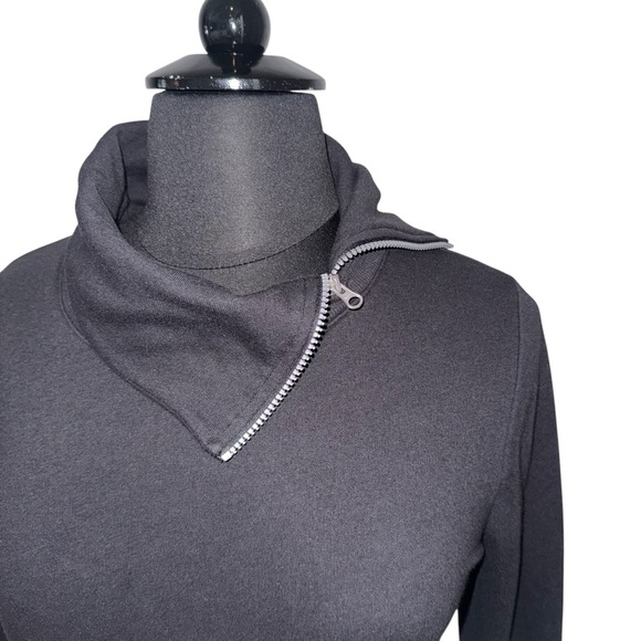 LANE BRYANT LIVI Zipper Split Neck Cowl Sweater - Black Plus 14/16 - Picture 5 of 11